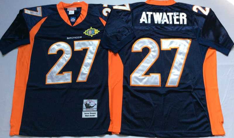 Broncos 27 Steve Atwater Navy M&N Throwback Jersey->nfl m&n throwback->NFL Jersey